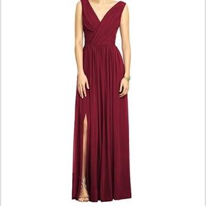 Dessy 2894 Burgundy Luxe Chiffon Bridesmaid Dress